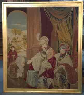 Large Victorian tapestry, Joseph presenting his father to Pharaoh, dated 1853. -0