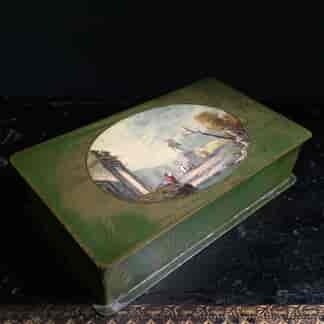 Toleware box with classical scene, circa 1900-0
