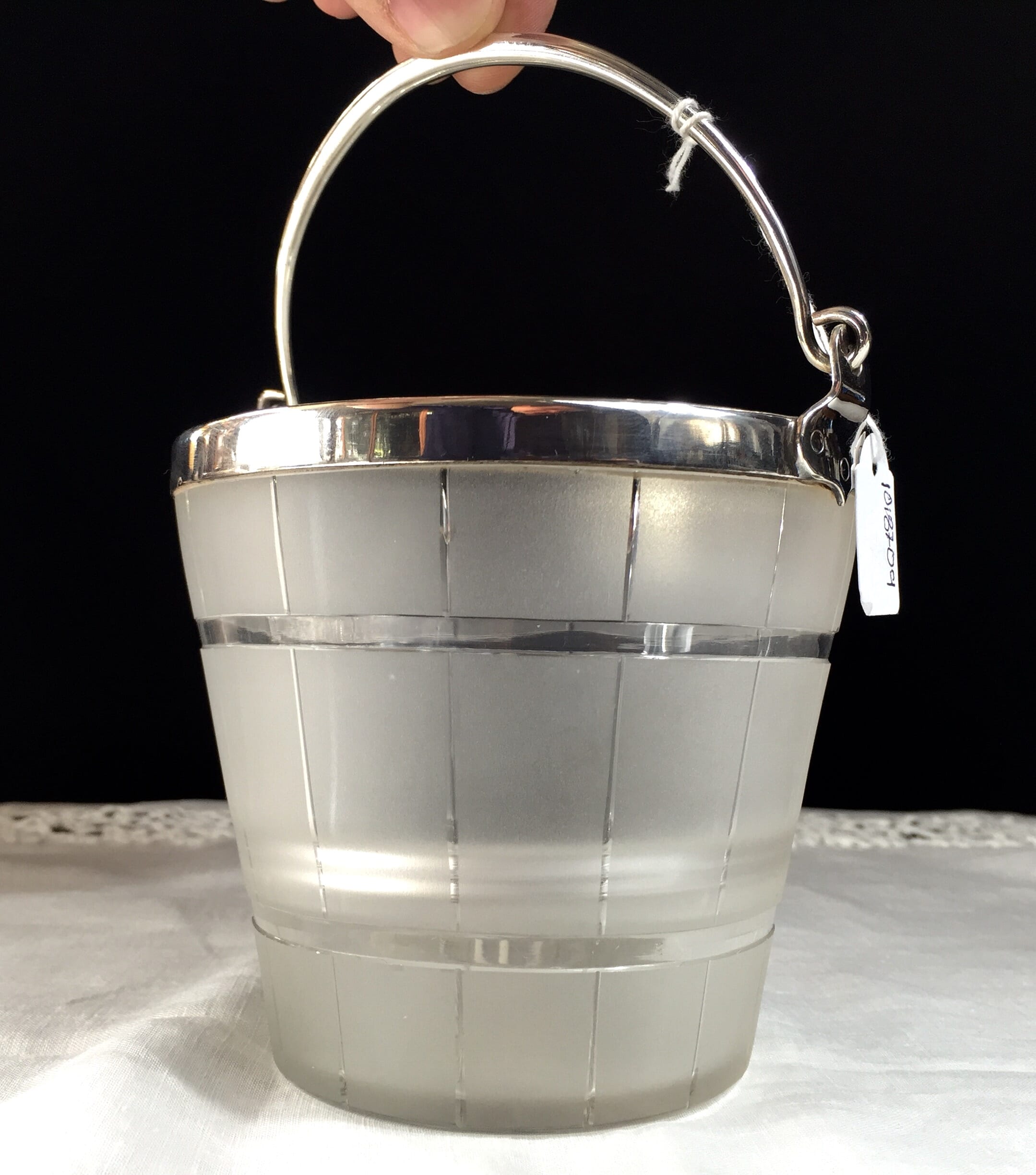 Victorian ice bucket with plated mounts, c.1880-0