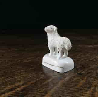 Miniature Staffordshire lamb, 19th century-0