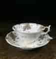 Rockingham cup and saucer, grey leaf pattern 1168, c.1835. -0