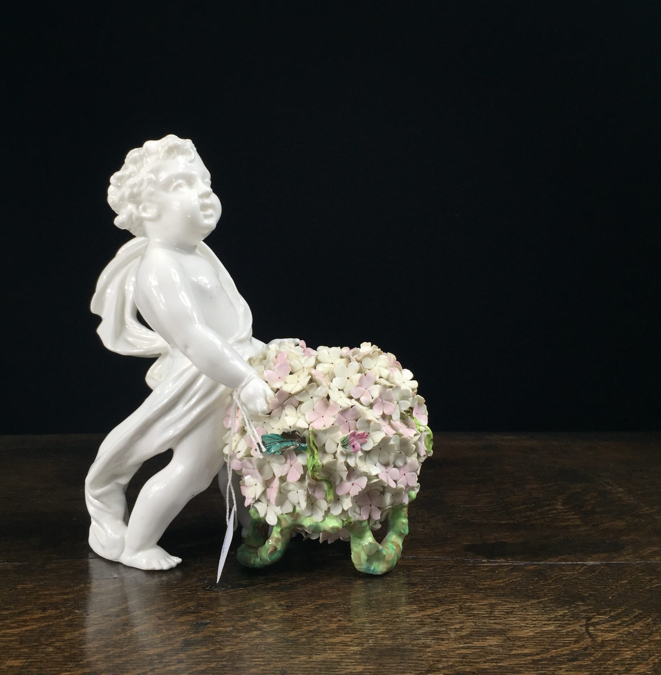 English porcelain cherub & flower vase, circa 1880-0