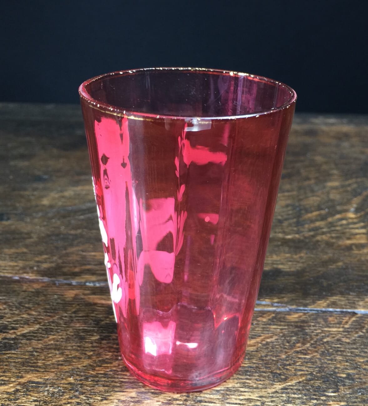 Victorian Mary Gregory Ruby drinking glass, c.1880-12373