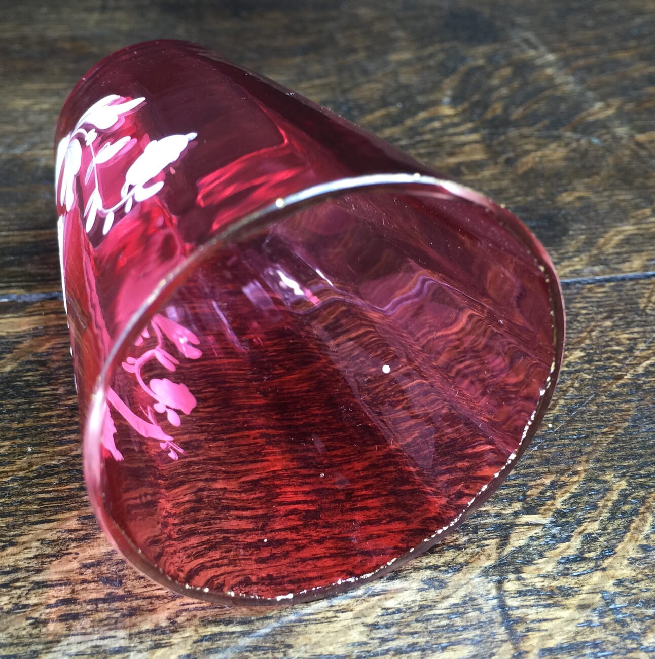 Victorian Mary Gregory Ruby drinking glass, c.1880-12375