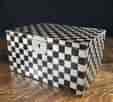Japanese lacquer box, chequered pattern, c.1900-0