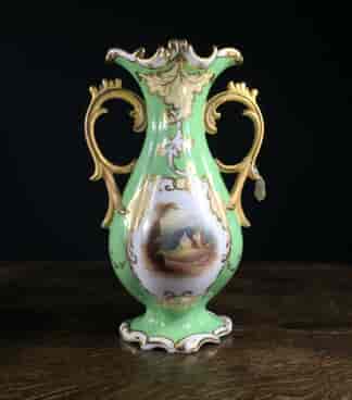 Rococo form English porcelain vase, perhaps Alcock, circa 1830 a/f-0