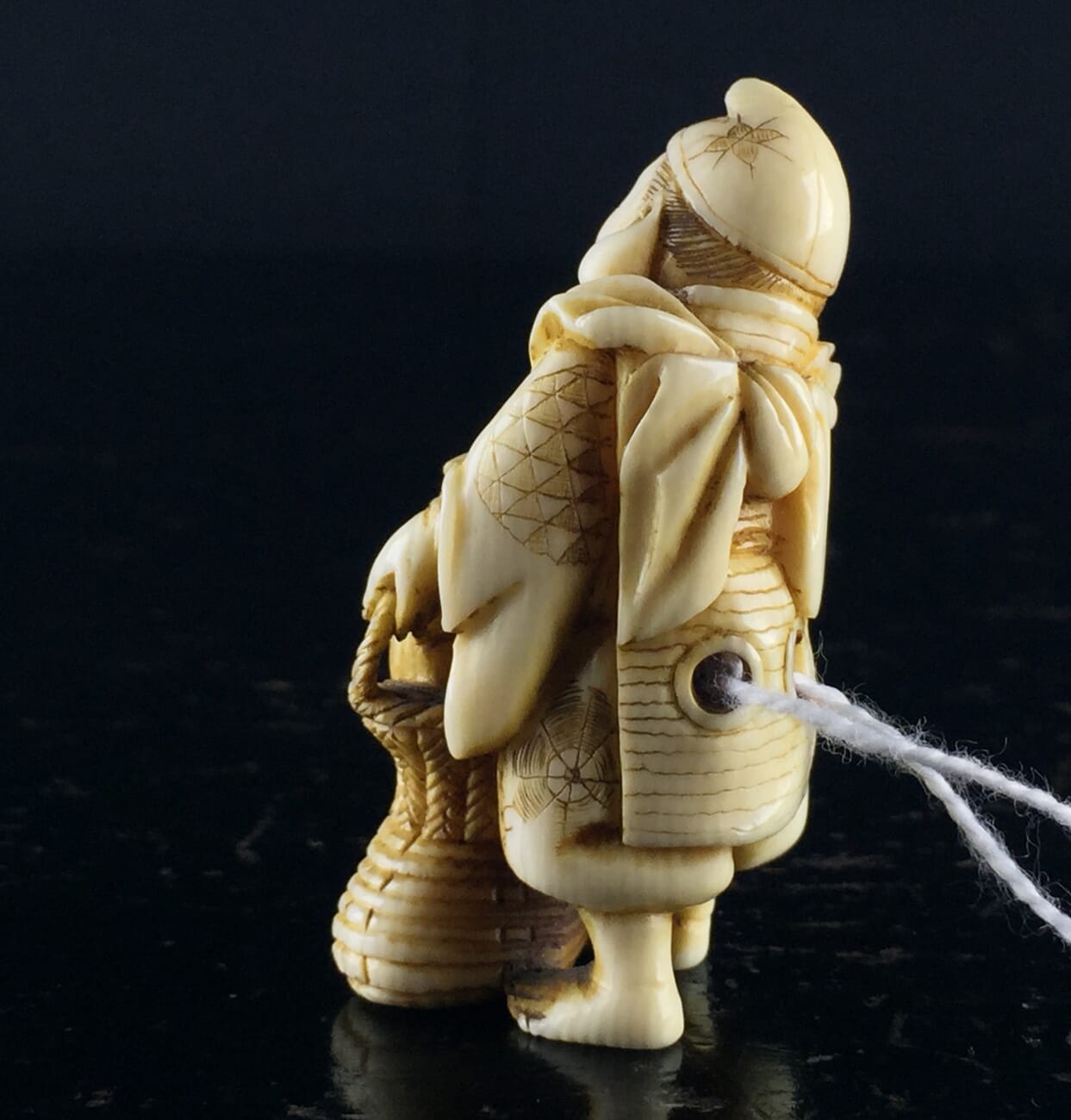 Japanese Ivory netski, fisherman, 19th century-11995
