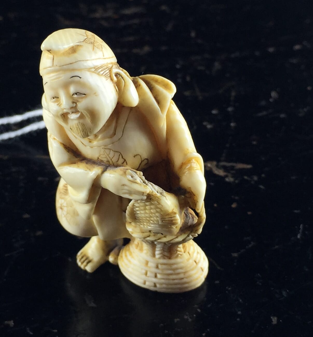 Japanese Ivory netski, fisherman, 19th century-11997