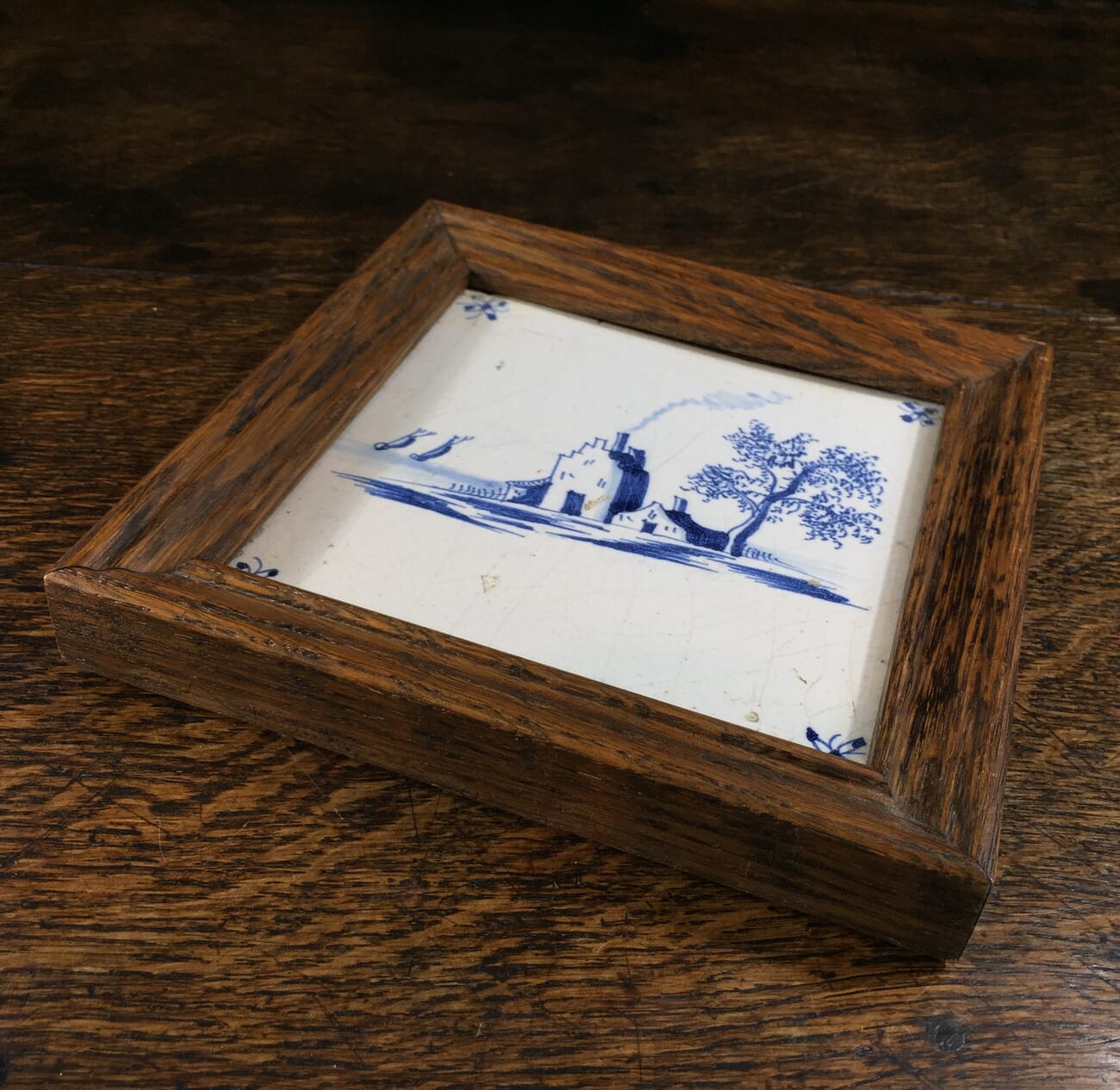 Dutch Delft tile with scene, circa 1700-12013