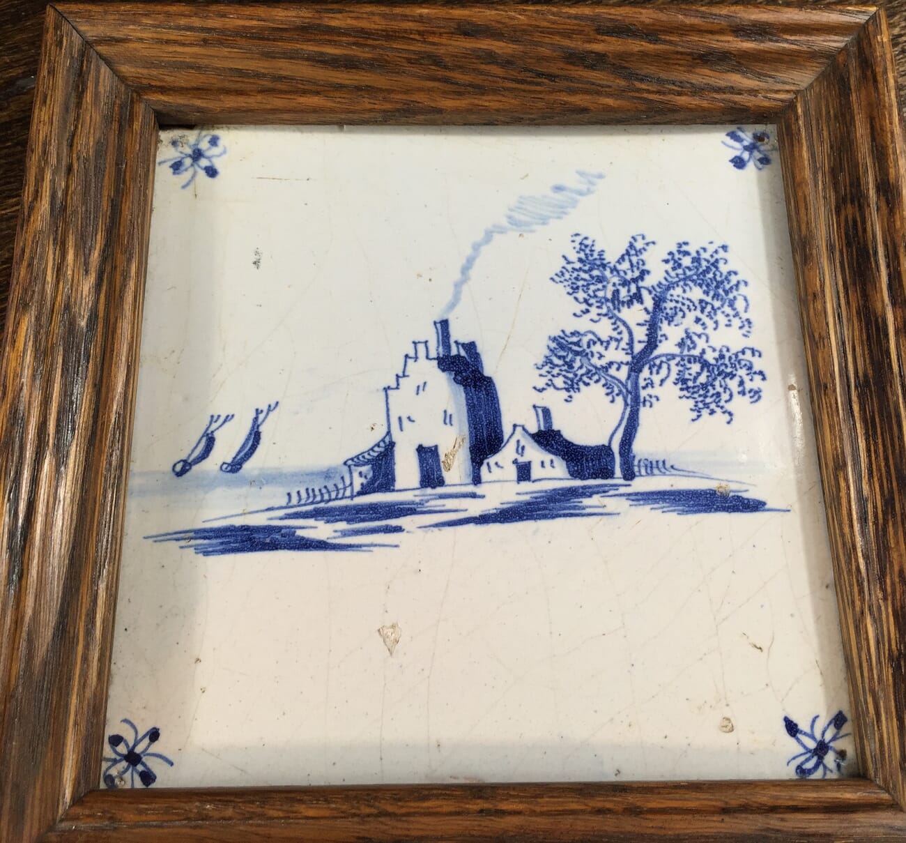 Dutch Delft tile with scene, circa 1700-12014