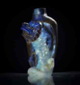Australian Boulder Opal miniature vase with Dragon, 20th century-0
