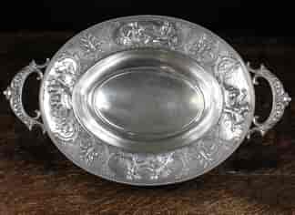 German .800 silver centerpiece, baroque Four Seasons embossed, c. 1880-0