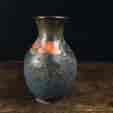 Japanese pottery vase, unusual cloisonné lacquer, c. 1890-0