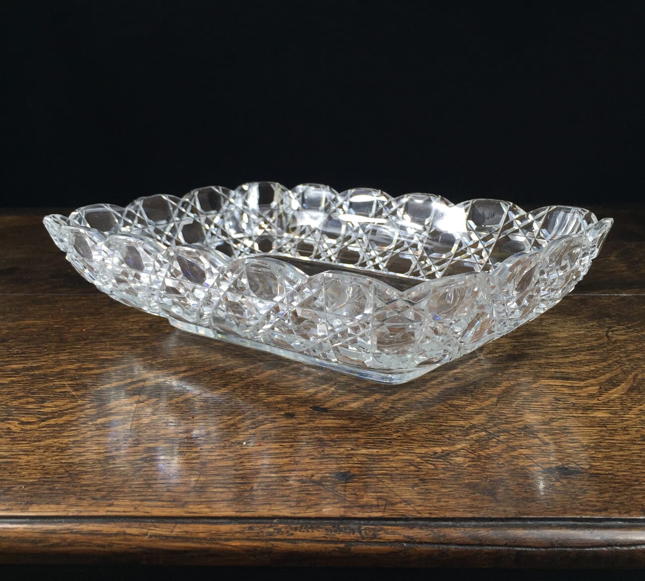 Quality Victorian cut glass dish, circa 1880-12526
