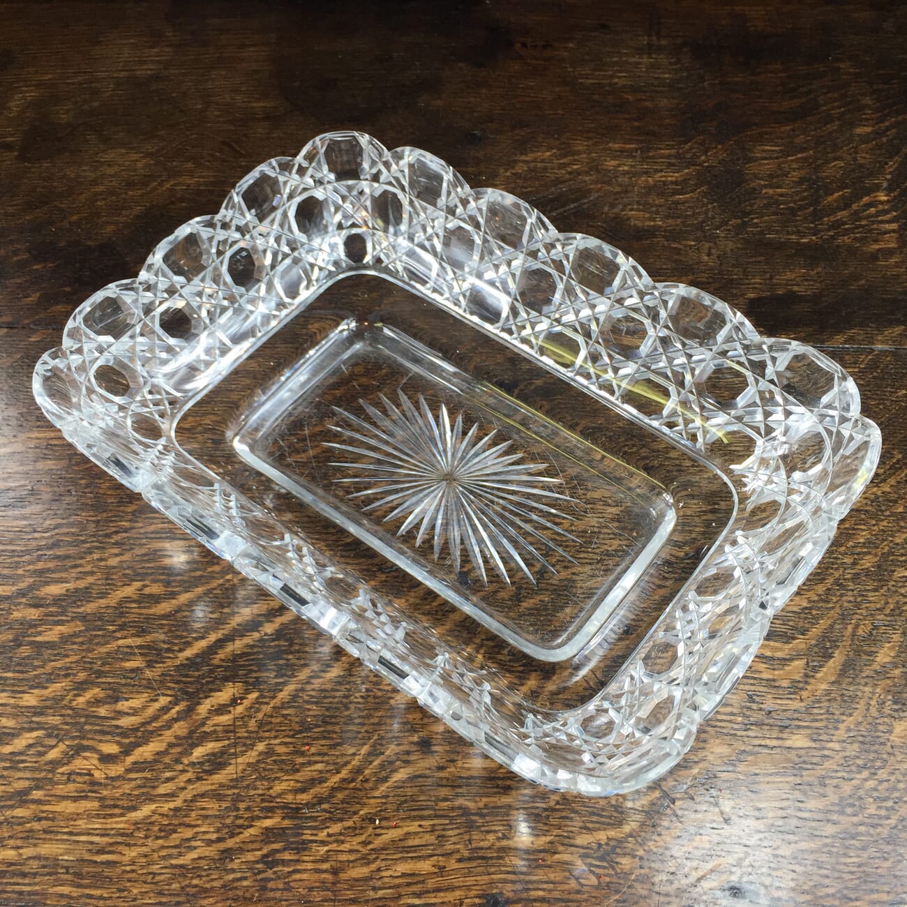 Quality Victorian cut glass dish, circa 1880-12528