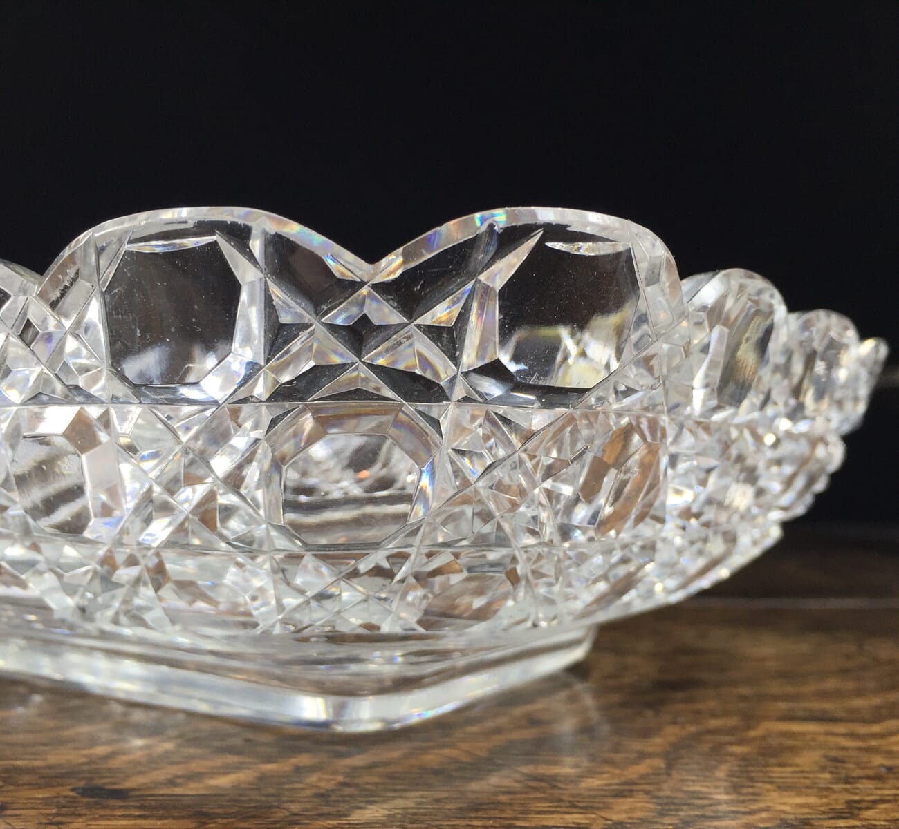 Quality Victorian cut glass dish, circa 1880-12530