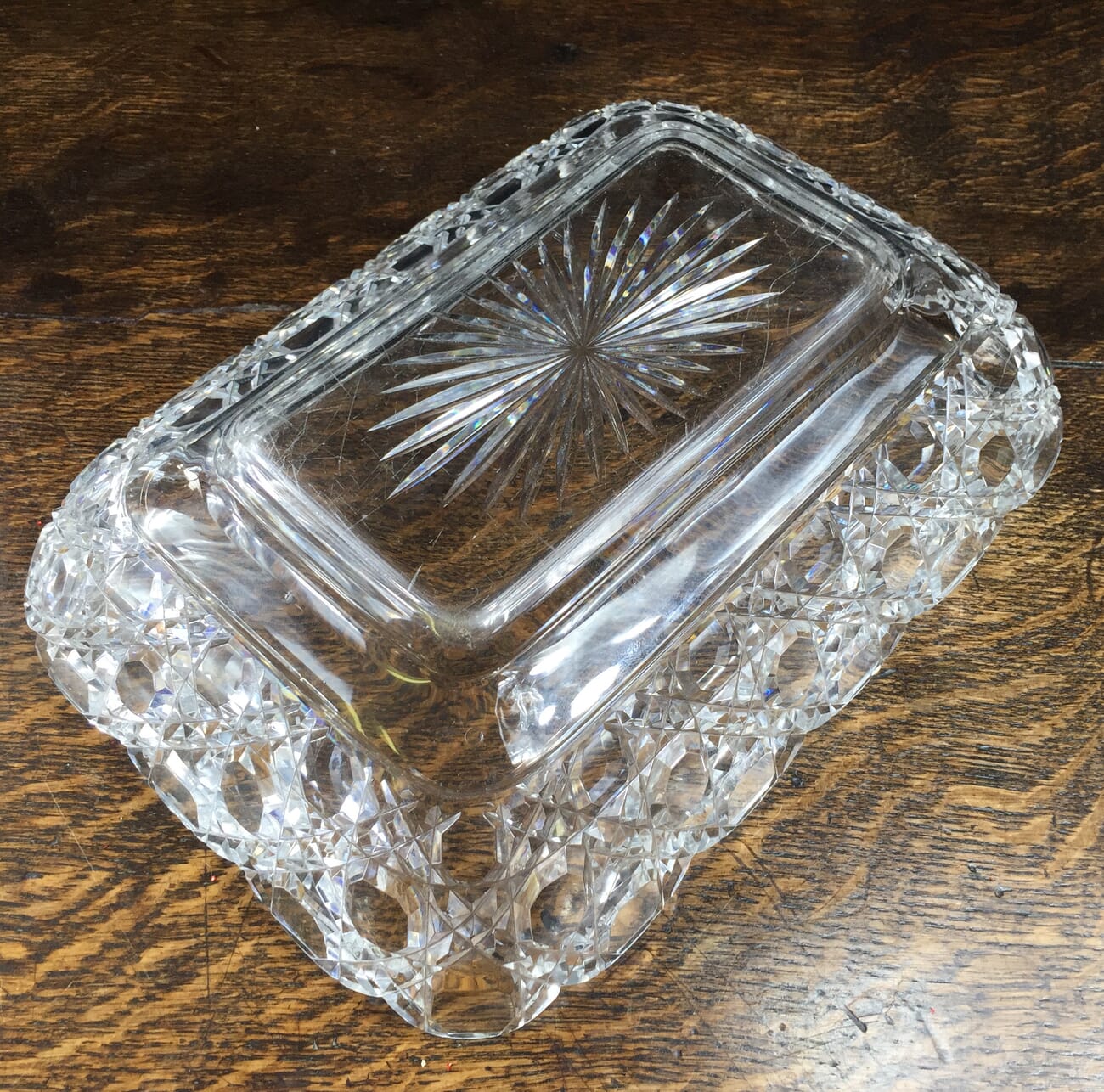 Quality Victorian cut glass dish, circa 1880-12531