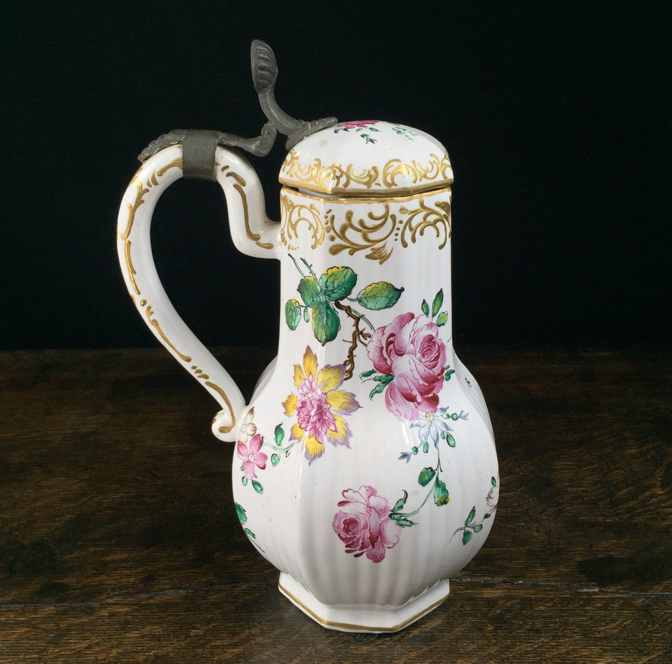 Faience jug & cover in the Veuve Perrin style, 19th century-0