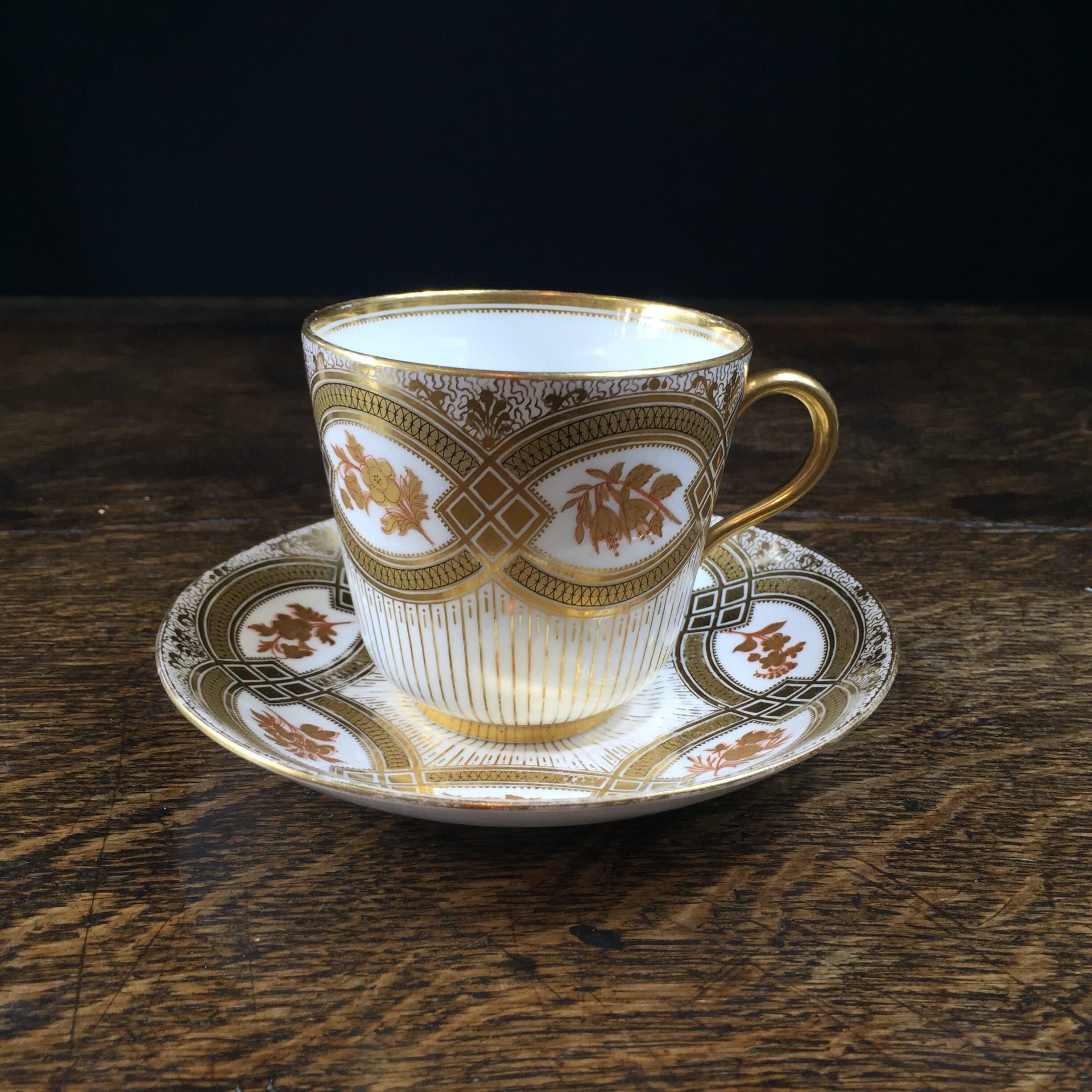 Brown-Westhead, Moore & Co cup & saucer,richly gilt, c.1865 -0