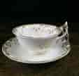 Rockingham tea cup & saucer, grey gilt foliage, C.1835 -0