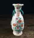 Satsuma vase with flowers, lotus handles, circa 1890-0