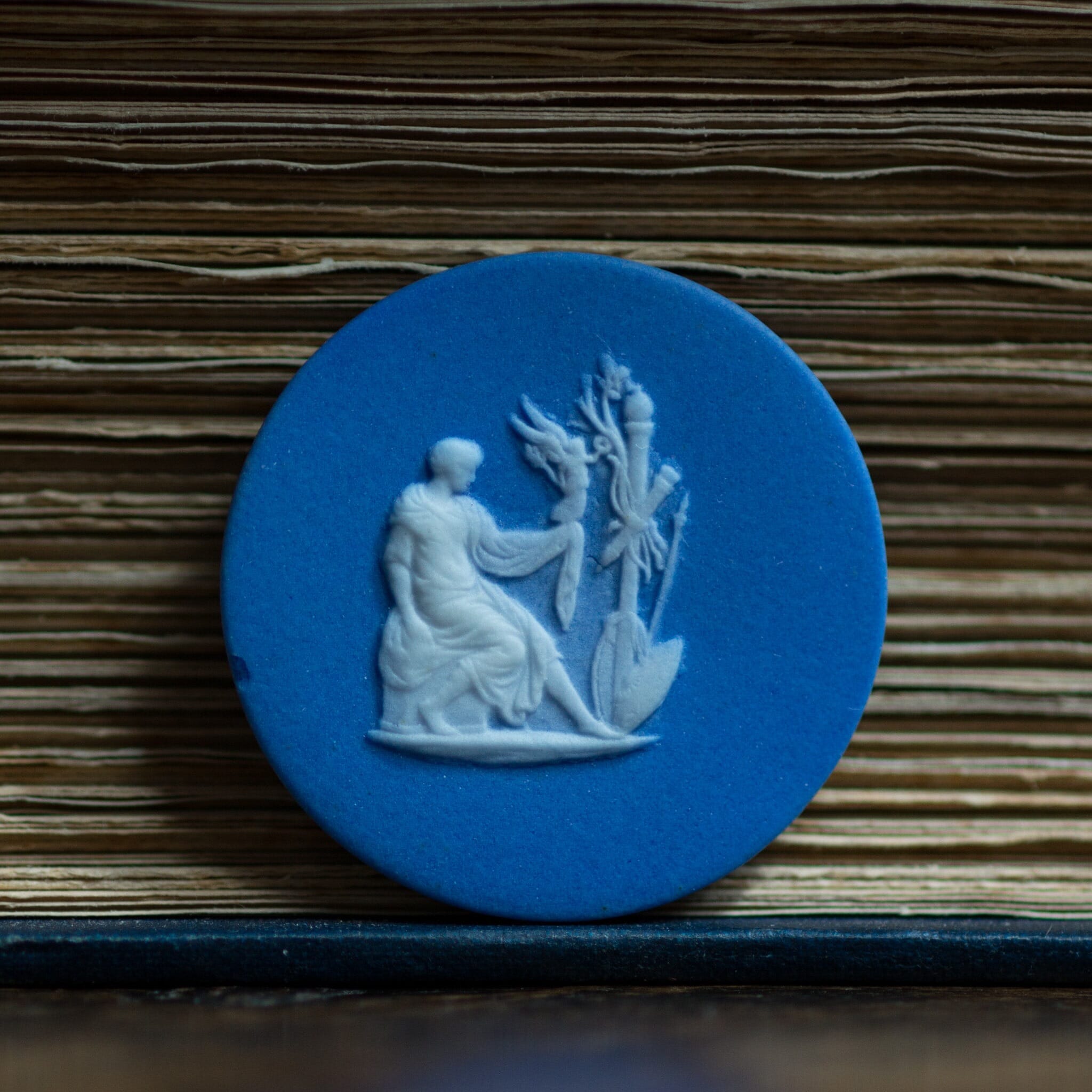 Wedgwood style jasper plaque, classical figure, early 19th century-0