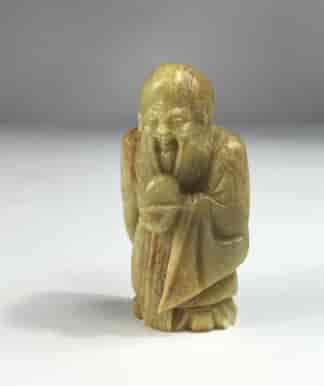 Chinese soapstone figure of an immortal, 19th century-0