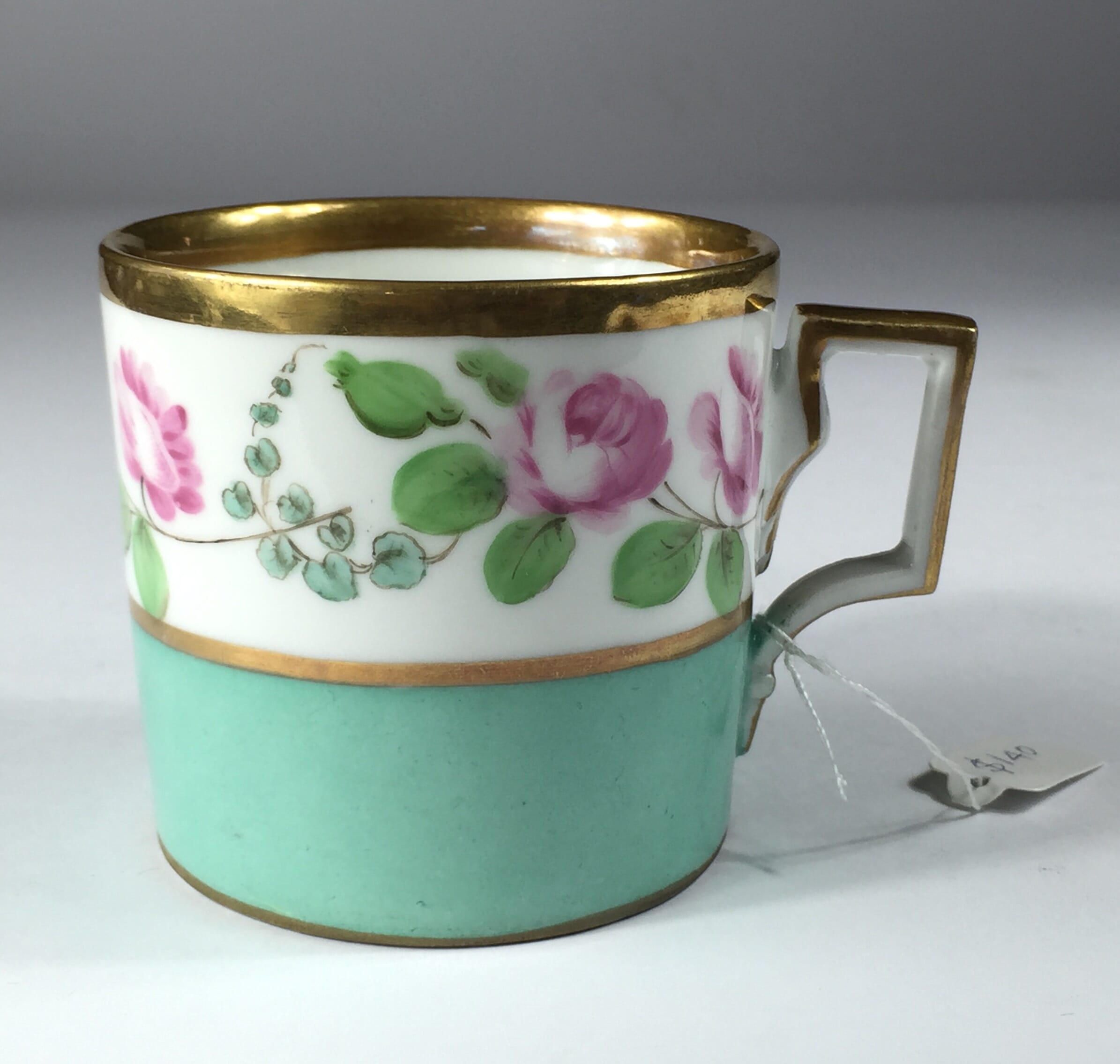 Vienna coffee can, rose swag, dated 1856-0