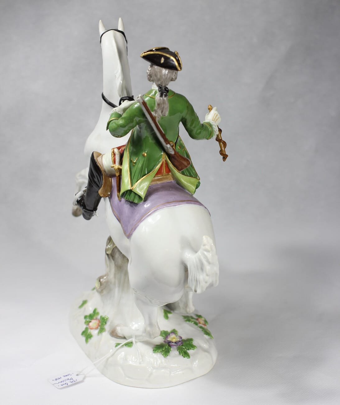 Meissen figure of a soldier on horseback, 19th century -13435