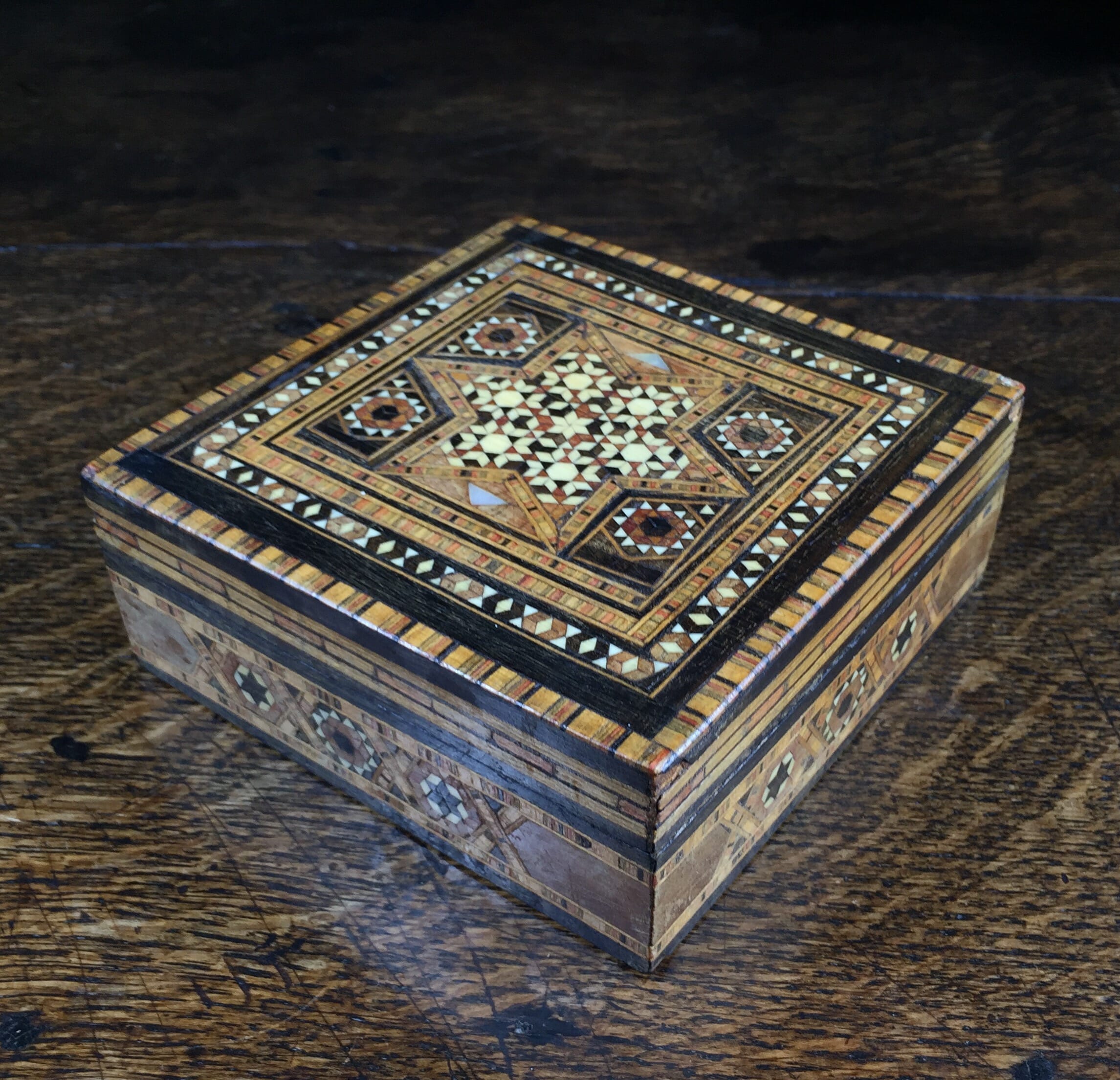 Damascus ware inlaid box, mid 20th century-0