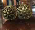 Pair of French gilt metal curtain fittings, rosettes, 19th century-0