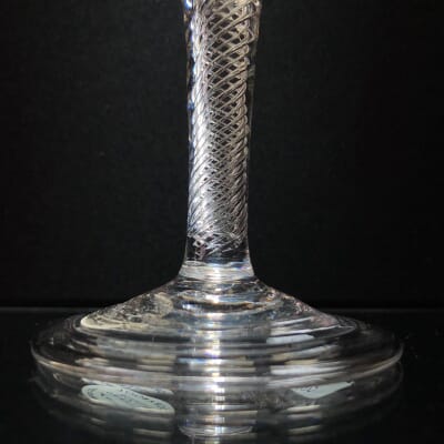 Georgian Irish Wine Drinking Glass Hand-blown thick Cotton Twist Stem, Ca  1770 For Sale at 1stDibs