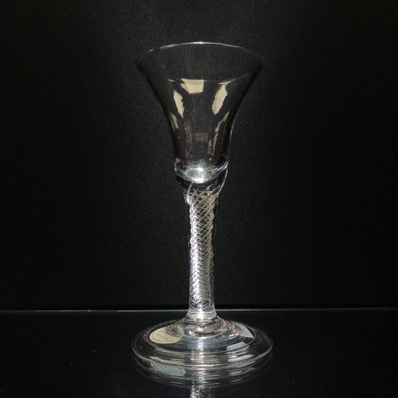 A Georgian Antique Dutch Engraved Air Twist Wine Glass c1755 (item #1327462)