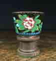 Japanese Cloisonne wine cup, flowers, 19th century-0