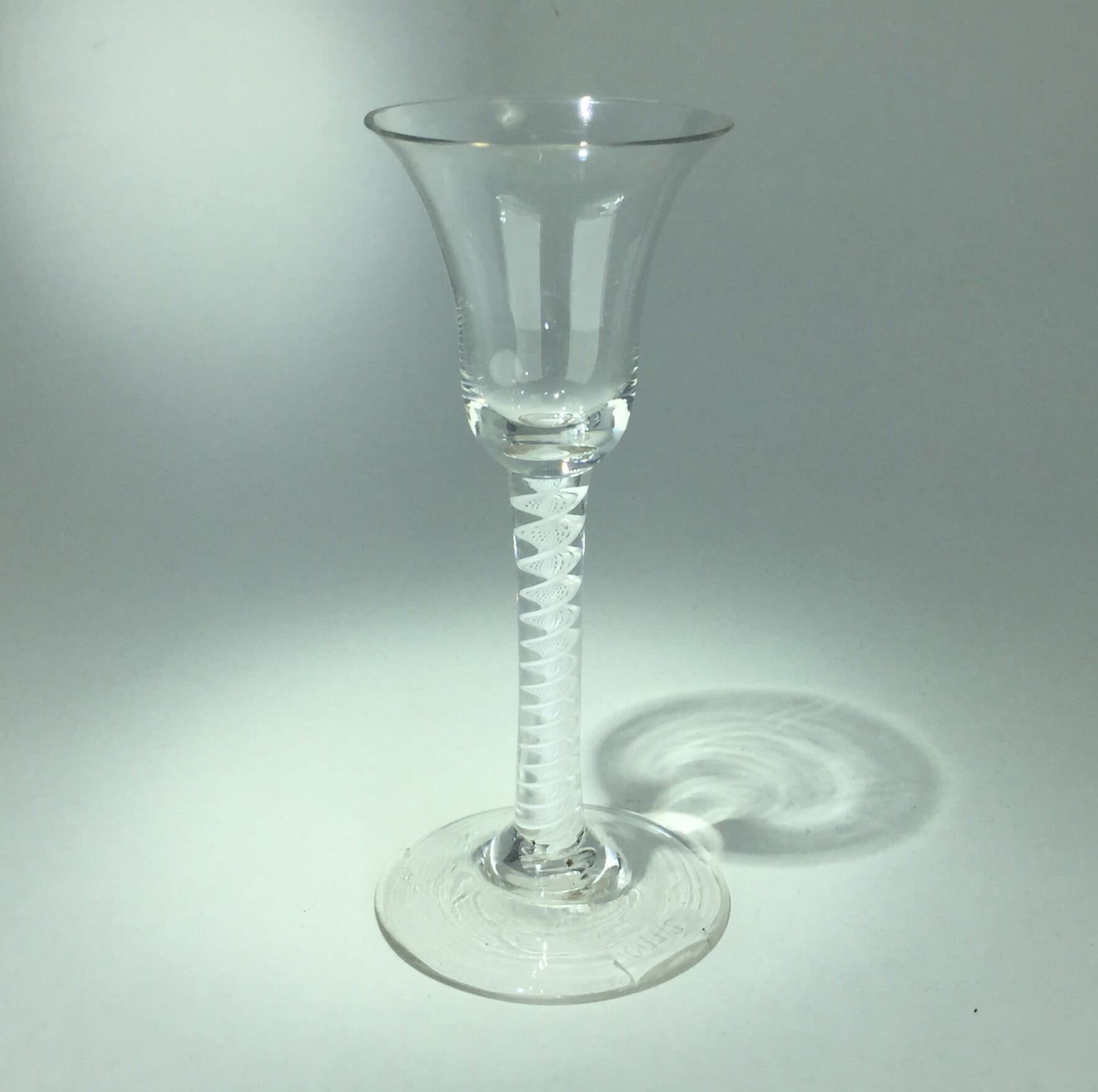 Georgian air twist stem wine glass, c.1770-0