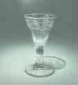 Georgian wine glass with engraved petal moulded bowl, C. 1790 -0
