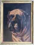 Original oil on canvas of a St. Bernard, signed "Millie Owen, 10/2/06"-0