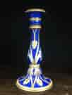 Blue & yellow ‘PEARL’ mark candlestick, C. 1875-0