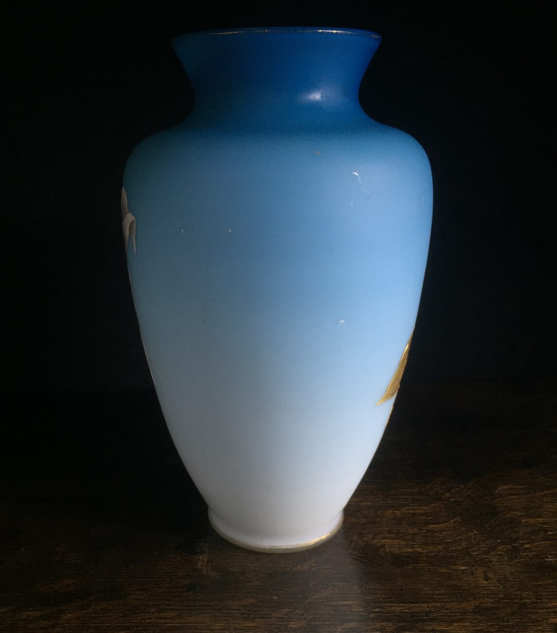 Webb overlay satin glass vase with orchids, c.1885-14858