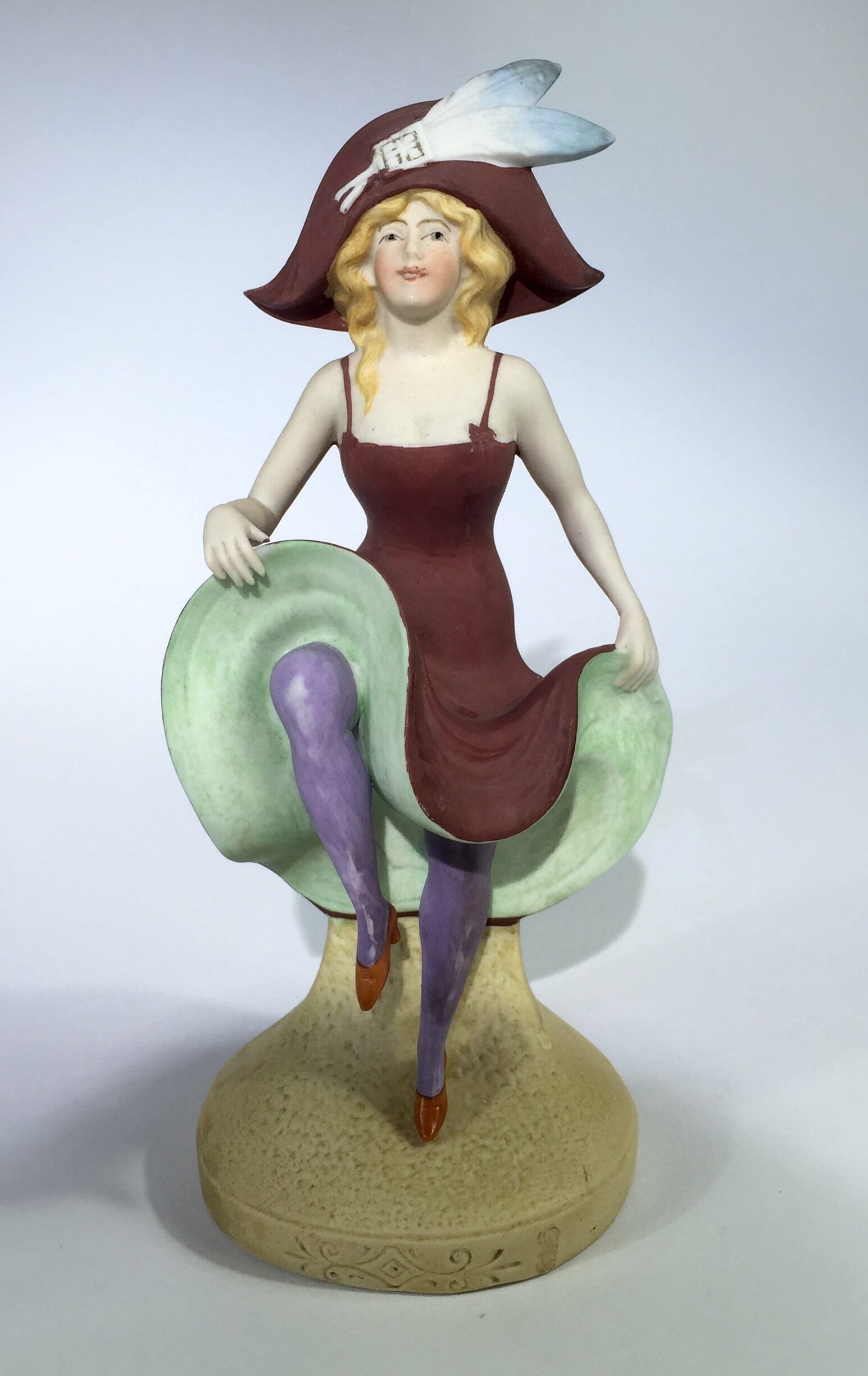 German bisque porcelain figure of a dancing lady, c. 1910-0