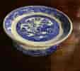 Victorian pottery Willow Pattern cake stand, circa 1860-0