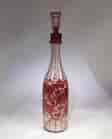 Ruby flash tall decanter with fruiting vine, circa-0