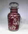 Ruby flash pickle jar, circa 1870-0