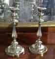 Pair of Old Sheffield Plate candle sticks, circa 1820-0