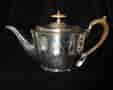 Sterling silver teapot, hallmarked London 1795 with ivory knob and family crest -0