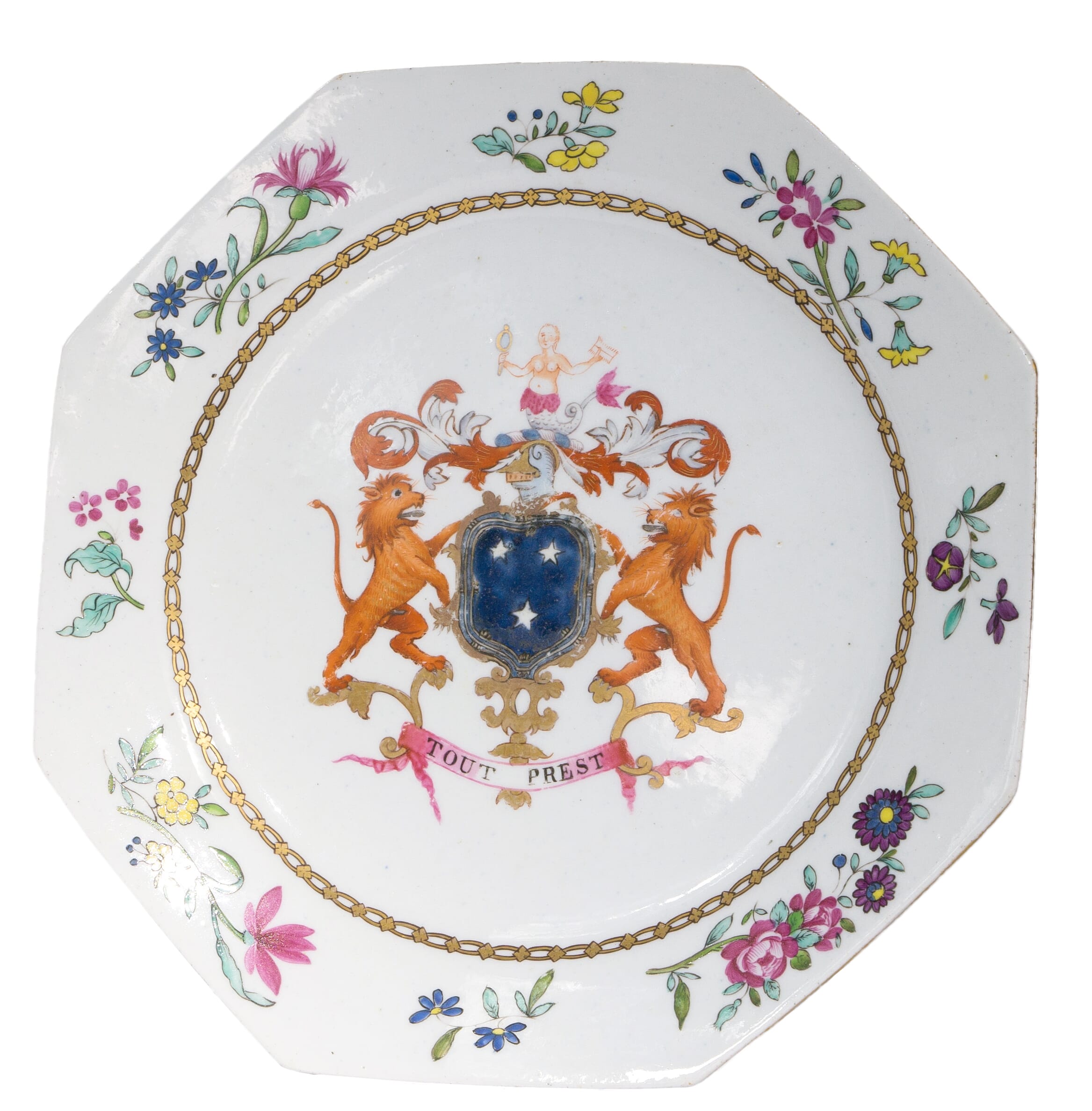Armorial plate, Chinese export style, possibly Masons C. 1810-0