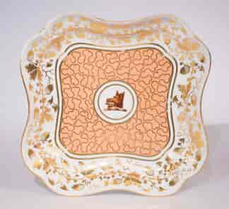 Chamberlains Worcester armorial dish, boars head, c. 1795-0