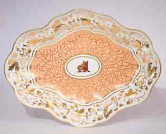 Chamberlains Worcester oval armorial dish, boars head, c.1795-0