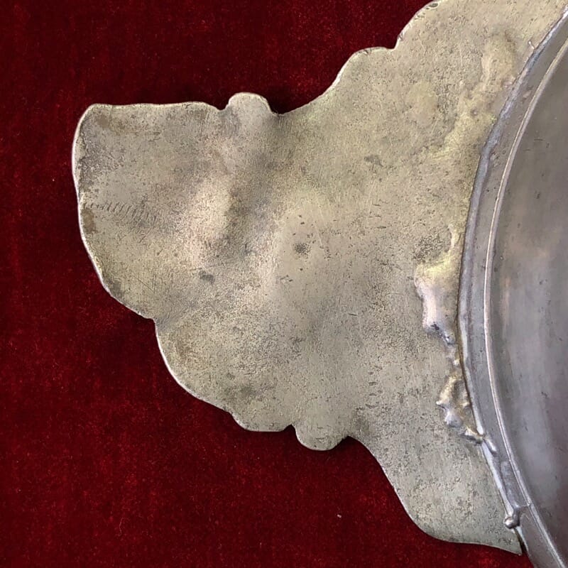 Polish pewter rococo form covered bowl & stand, c.1745-30946