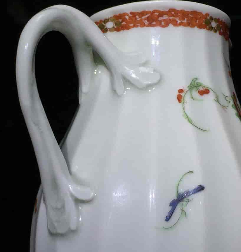 Worcester fluted jug, two quail pattern, circa 1770-15857